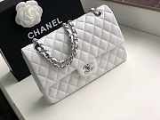 Chanel White Flap Lambskin Leather With Silver Hardware 25cm - 1