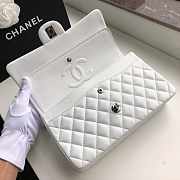 Chanel White Flap Lambskin Leather With Silver Hardware 25cm - 6