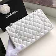 Chanel White Flap Lambskin Leather With Silver Hardware 25cm - 5