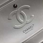 Chanel White Flap Lambskin Leather With Silver Hardware 25cm - 3