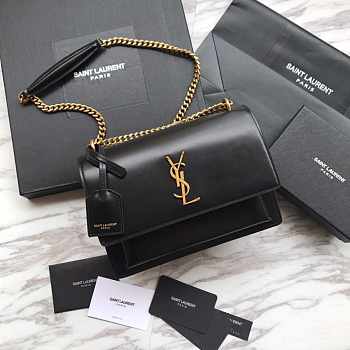 YSL Black Smooth Leather Sunset #441971