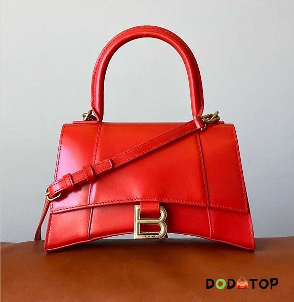 Balenciaga Hourglass S Tote Bag Red - 1