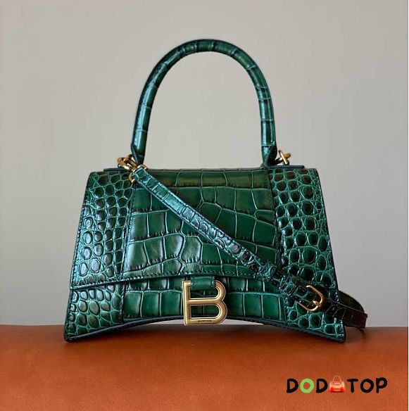 Balenciaga Hourglass S Green Tote Bag - 1