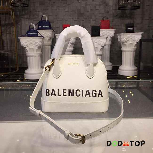 BALENCIAGA Ville 18ss Mini Top Handle Bag In White - 1