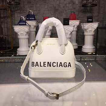 BALENCIAGA Ville 18ss Mini Top Handle Bag In White