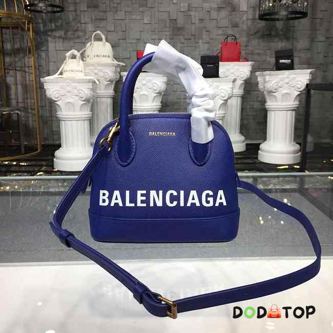 BALENCIAGA Ville 18ss Mini Top Handle Bag In Dark Blue - 1