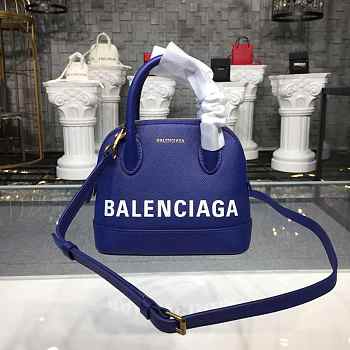 BALENCIAGA Ville 18ss Mini Top Handle Bag In Dark Blue