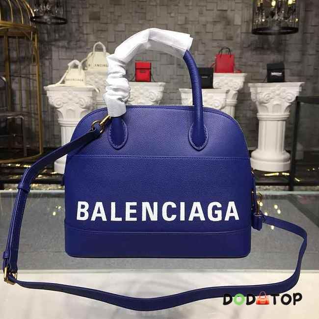 BALENCIAGA Ville 18ss Top Handle Bag In Dark Blue 26cm  - 1