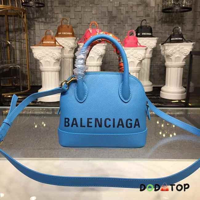 BALENCIAGA Ville 18ss Mini Top Handle Bag In Light Blue - 1