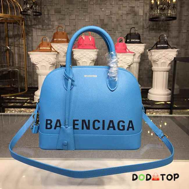 BALENCIAGA Ville 18ss Top Handle Bag In Light Blue 26cm  - 1