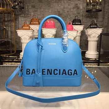 BALENCIAGA Ville 18ss Top Handle Bag In Light Blue 26cm 