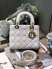 Dior white Lady Dior with gold hardware 20cm - 1