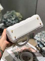 Dior white Lady Dior with gold hardware 20cm - 2