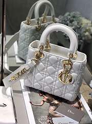 Dior white Lady Dior with gold hardware 20cm - 4