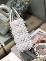 Dior white Lady Dior with gold hardware 20cm - 3