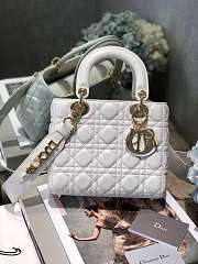 Dior white Lady Dior with gold hardware 20cm - 5