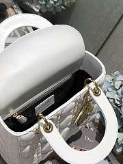 Dior white Lady Dior with gold hardware 20cm - 6