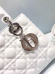 Dior Lady Dior White With sliver hardware 20cm  - 5