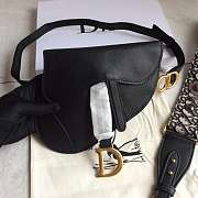  Dior Black Saddle Waist Bag(With Strap) - 5