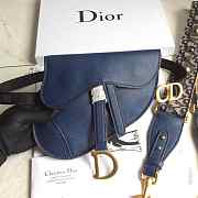 Dior Blue Saddle Waist Bag(With Strap) - 4