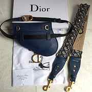 Dior Blue Saddle Waist Bag(With Strap) - 3