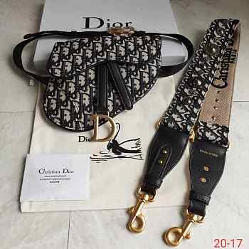 Dior Black Oblique Saddle Waist Bag(With Strap)