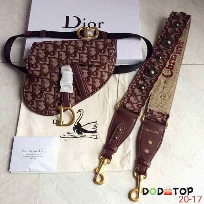 Dior Purple Oblique Saddle Waist Bag(With Strap) - 1