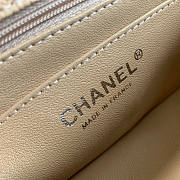 Chanel flap bag 20cm in beige with silver hardware - 5