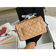 Chanel flap bag 20cm in beige with gold hardware - 3
