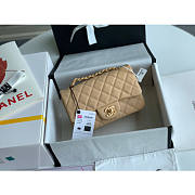 Chanel flap bag 20cm in beige with gold hardware - 6