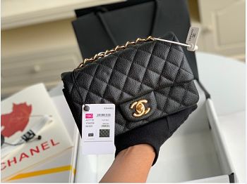 Chanel flap bag 20cm in black with gold hardware