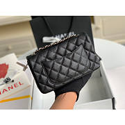 Chanel flap bag 20cm in black with silver hardware - 5
