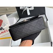 Chanel flap bag 20cm in black with silver hardware - 3