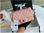 Chanel flap bag 20cm in pink with silver hardware - 1