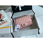 Chanel flap bag 20cm in pink with silver hardware - 5