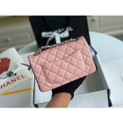 Chanel flap bag 20cm in pink with silver hardware - 3