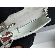 Chanel flap bag 20cm in white with silver hardware - 2