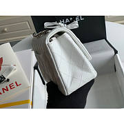 Chanel flap bag 20cm in white with silver hardware - 3