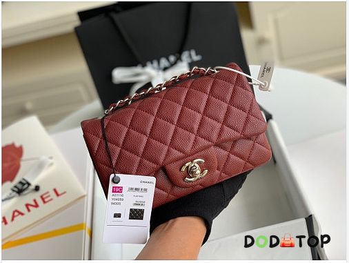 Chanel flap bag 20cm in burgundy with silver hardware - 1