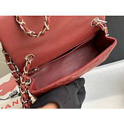 Chanel flap bag 20cm in burgundy with silver hardware - 3