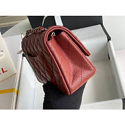 Chanel flap bag 20cm in burgundy with silver hardware - 4