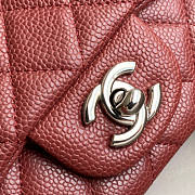 Chanel flap bag 20cm in burgundy with silver hardware - 5
