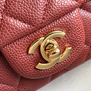Chanel flap bag 20cm in burgundy with gold hardware - 2