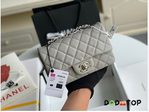 Chanel flap bag 20cm in gray with silver hardware - 1