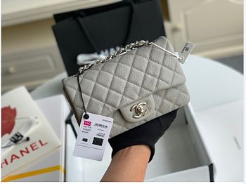 Chanel flap bag 20cm in gray with silver hardware