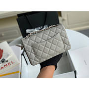 Chanel flap bag 20cm in gray with silver hardware - 2