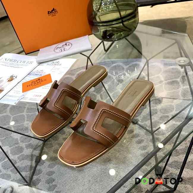 Hermes Slippers Brown 02 - 1