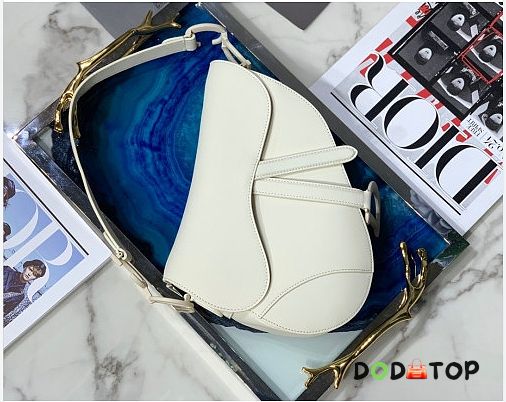 Dior Saddle All white M9001 Ultramatte Calfskin size 25.5 x 20 x 6.5 cm  - 1