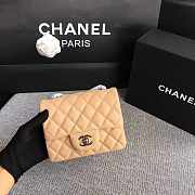  Chanel Mini Flap Beige Bag Lambskin Leather With Silver Hardware 17CM - 1