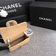  Chanel Mini Flap Beige Bag Lambskin Leather With Silver Hardware 17CM - 6